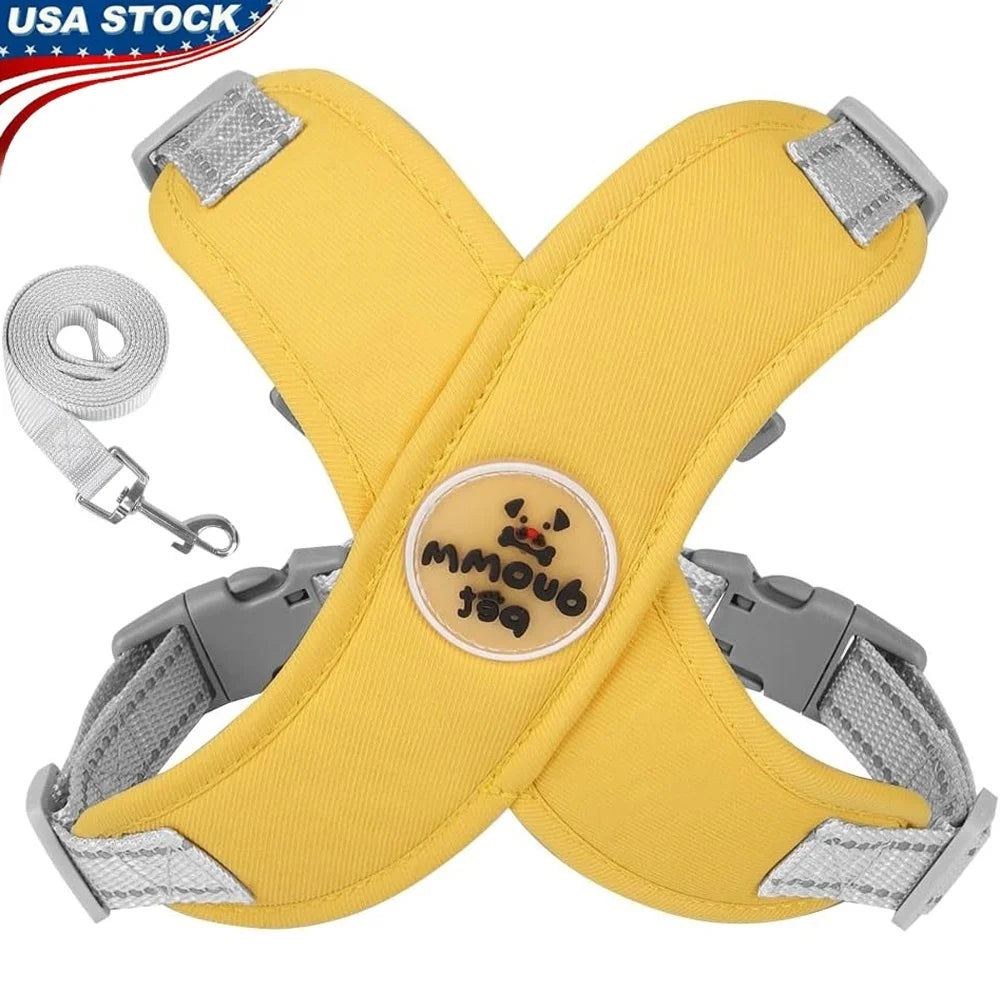 No Pull Adjustable Dog Harness with Vest and Leash Set