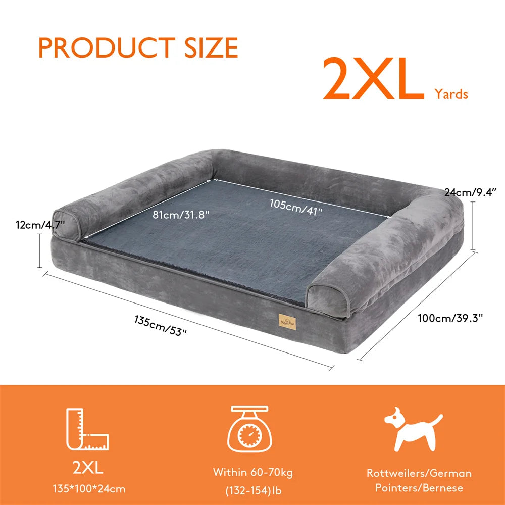 XXXL Large Calming Plush , Waterproof, Orthopedic Memory Foam Dog Bed