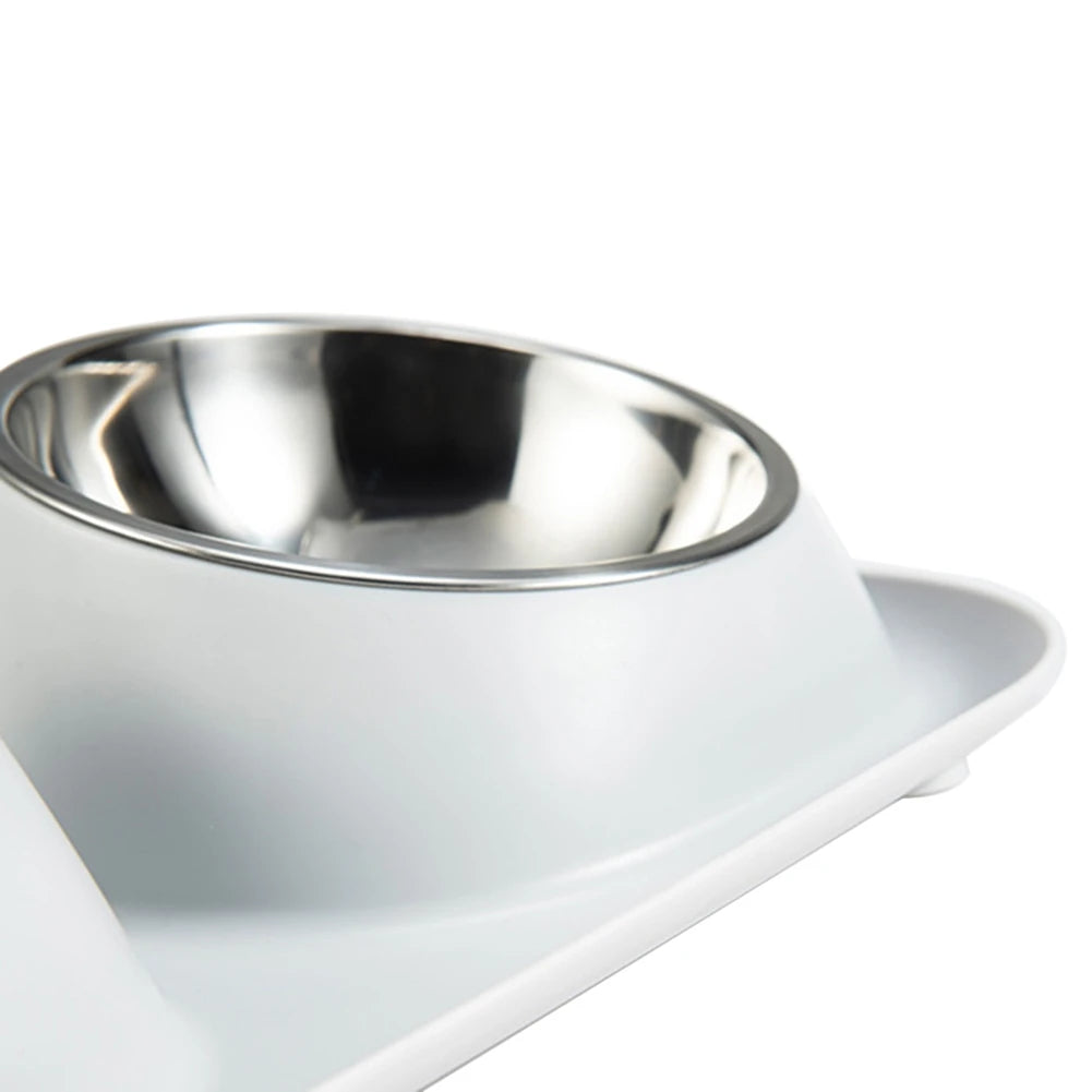 Non-slip Base Pet Water Feeder, Tilt Stainless Steel Dog Bowl