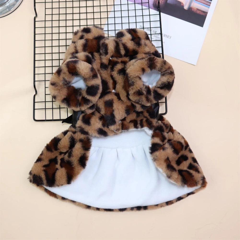 Warm Fleece Plush Fashion Color Dog Skirt