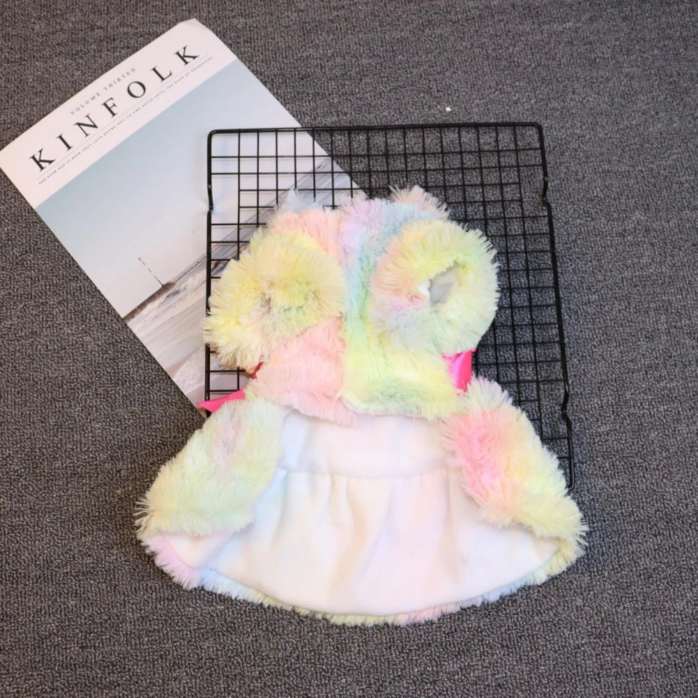 Warm Fleece Plush Fashion Color Dog Skirt