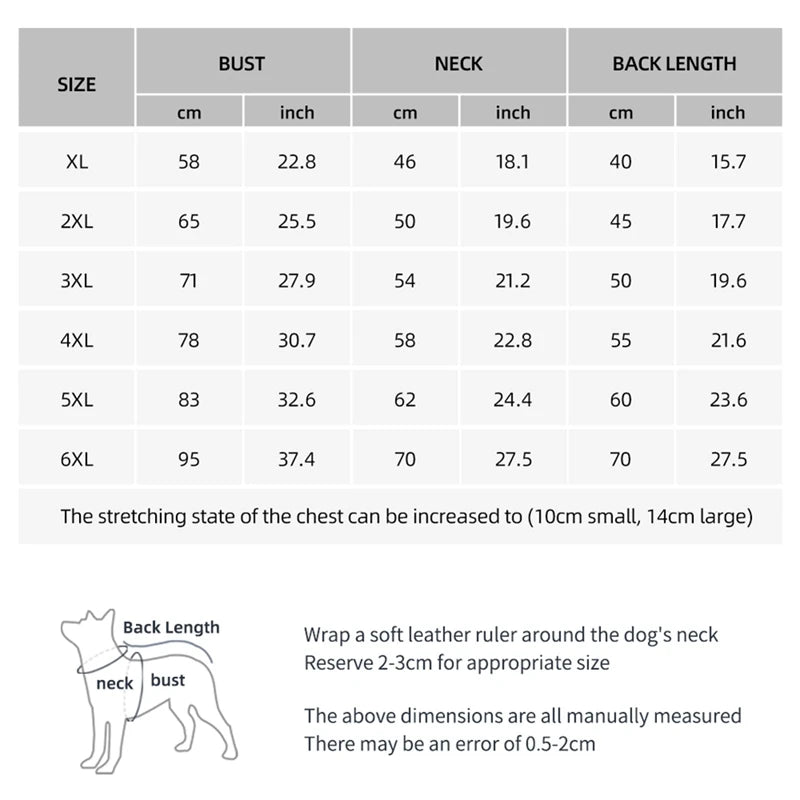 Reflective Strip Winter Hoodie, Dog Coat, Waterproof Windproof Thick Dog Padded Vest XL-6XL