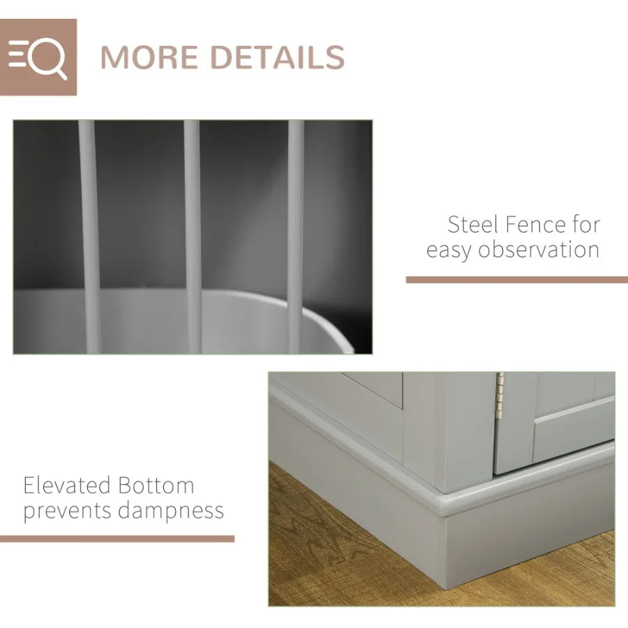 Triple Doors Steel Wooden Furniture End Table Dog Crate/Kennel