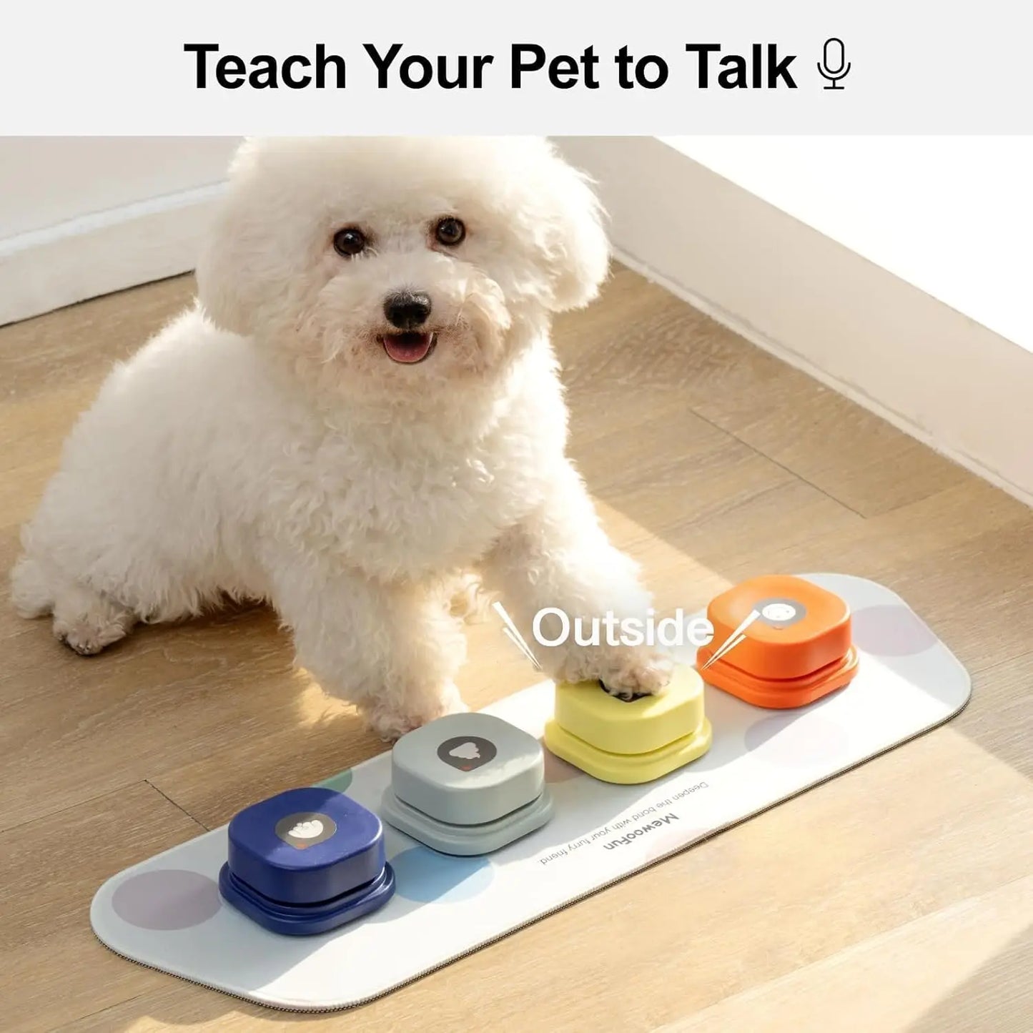 4 Pcs Communication Buttons Voice Recording Clicker Training Manual for Dogs