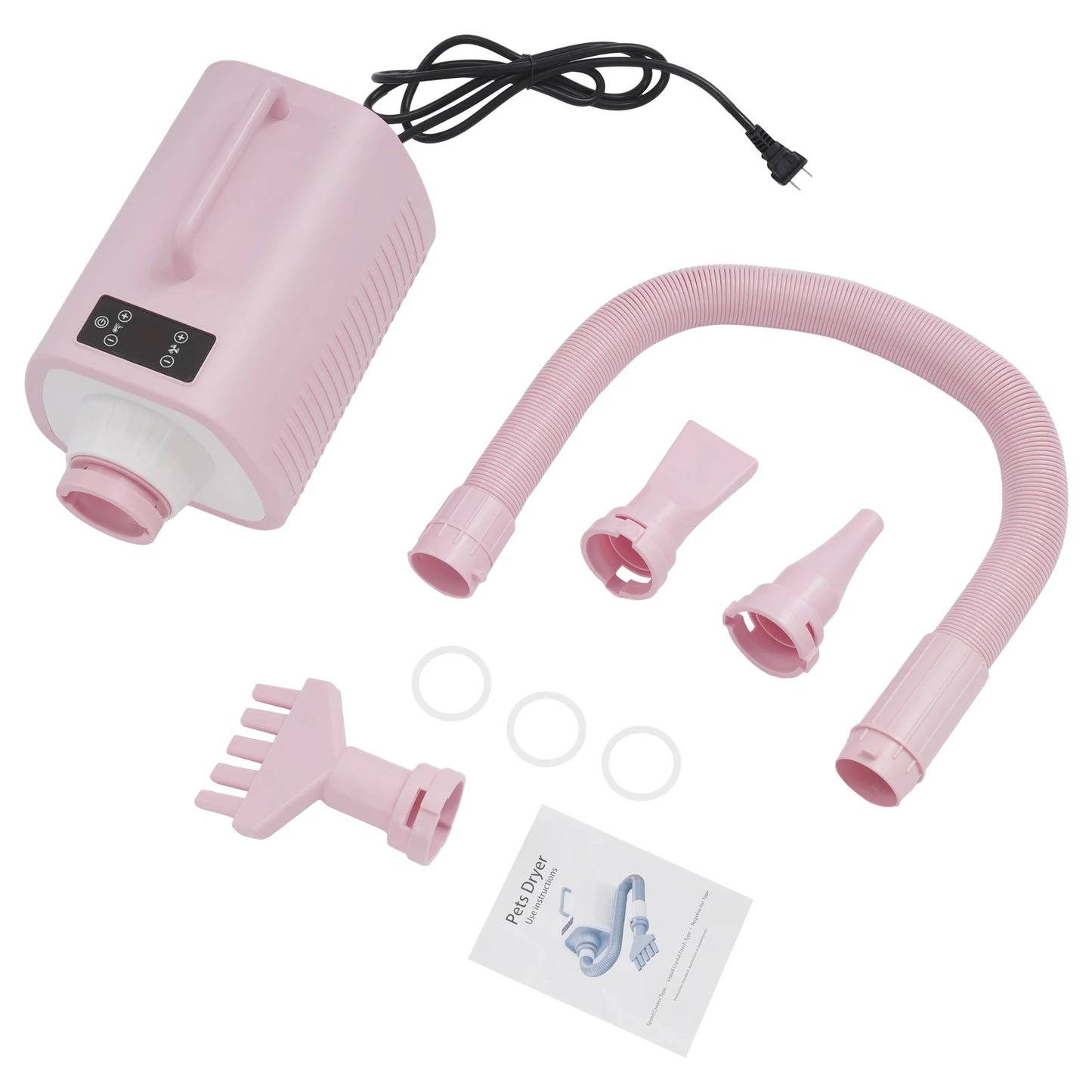 Professional Dog LED Display Hair Dryer Adjustable Temp & 9 Speed Settings, High-Speed Blower
