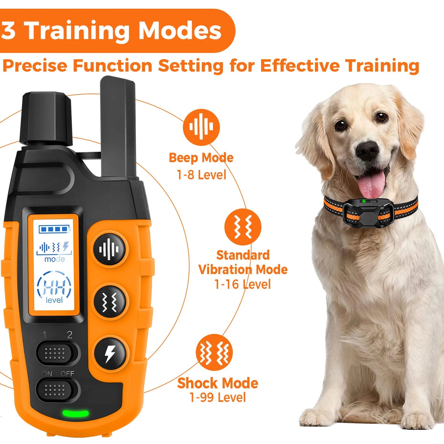 Electric Remote Control Dog Behavior Training Collar, Waterproof, Shock Vibration