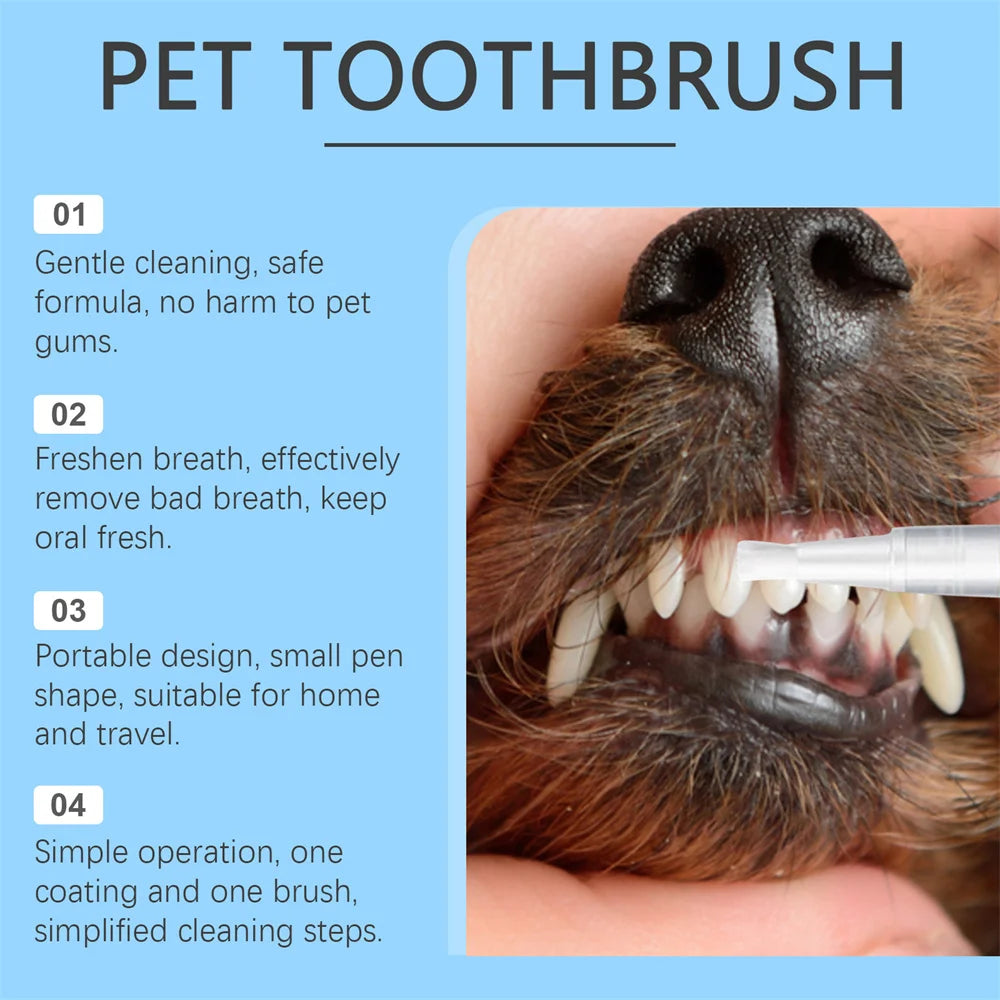 Dogs Teeth Cleaning Pen-Toothbrush Clean Kit Tartar/Stains Remover