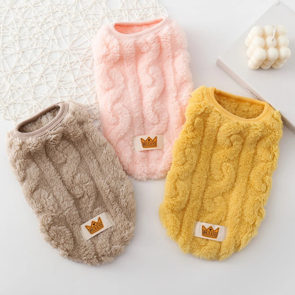 Wavy Double-sided, Warm Coat Sweater, Fleece Pullover for Dogs