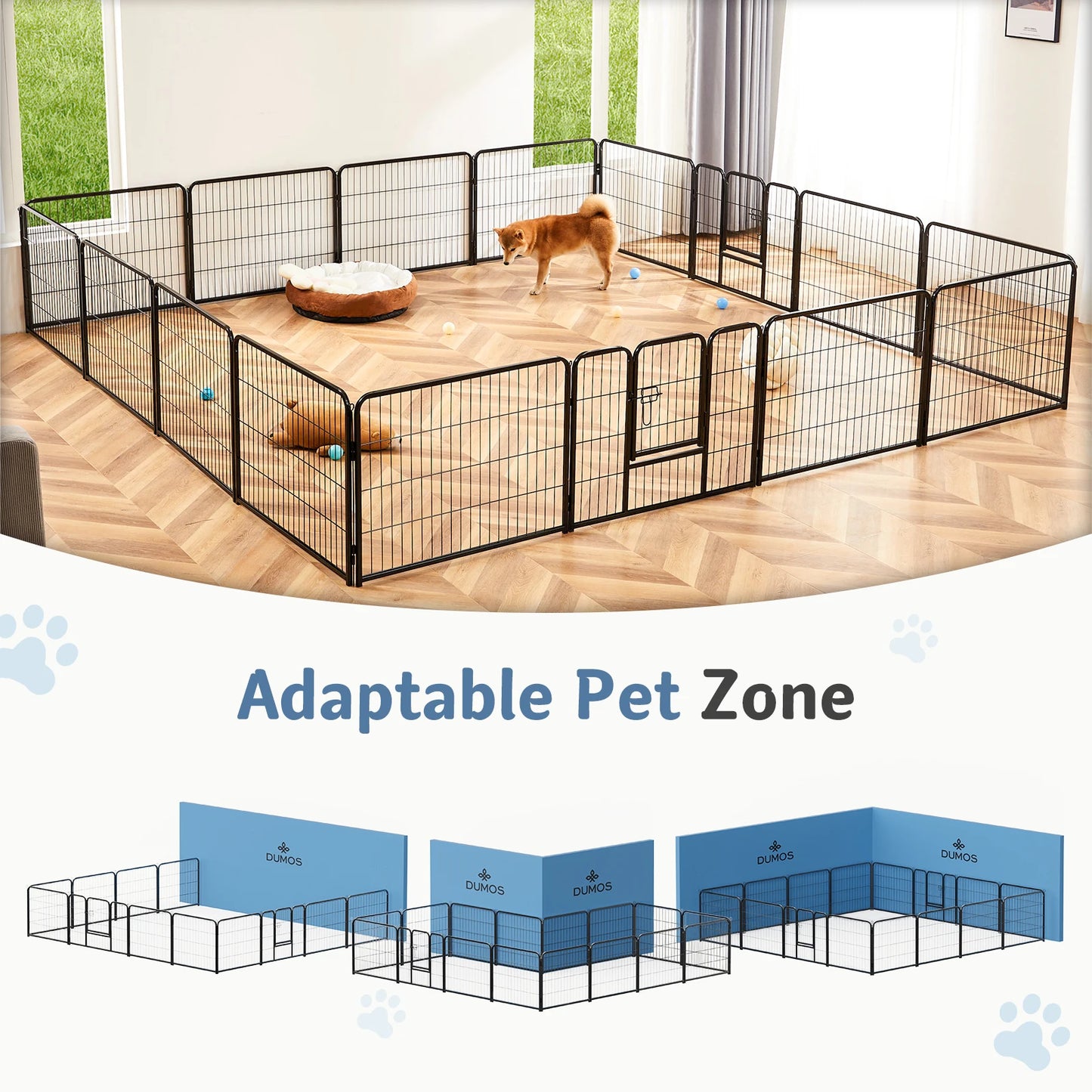 16 Panel Heavy Duty Metal Dog Exercise Playpen/Fence for Dog Pen