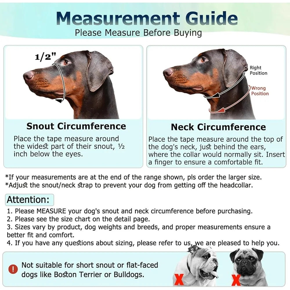 Dog Reflective Head Harness/Muzzle Heavy Pullers Aggressive Dogs