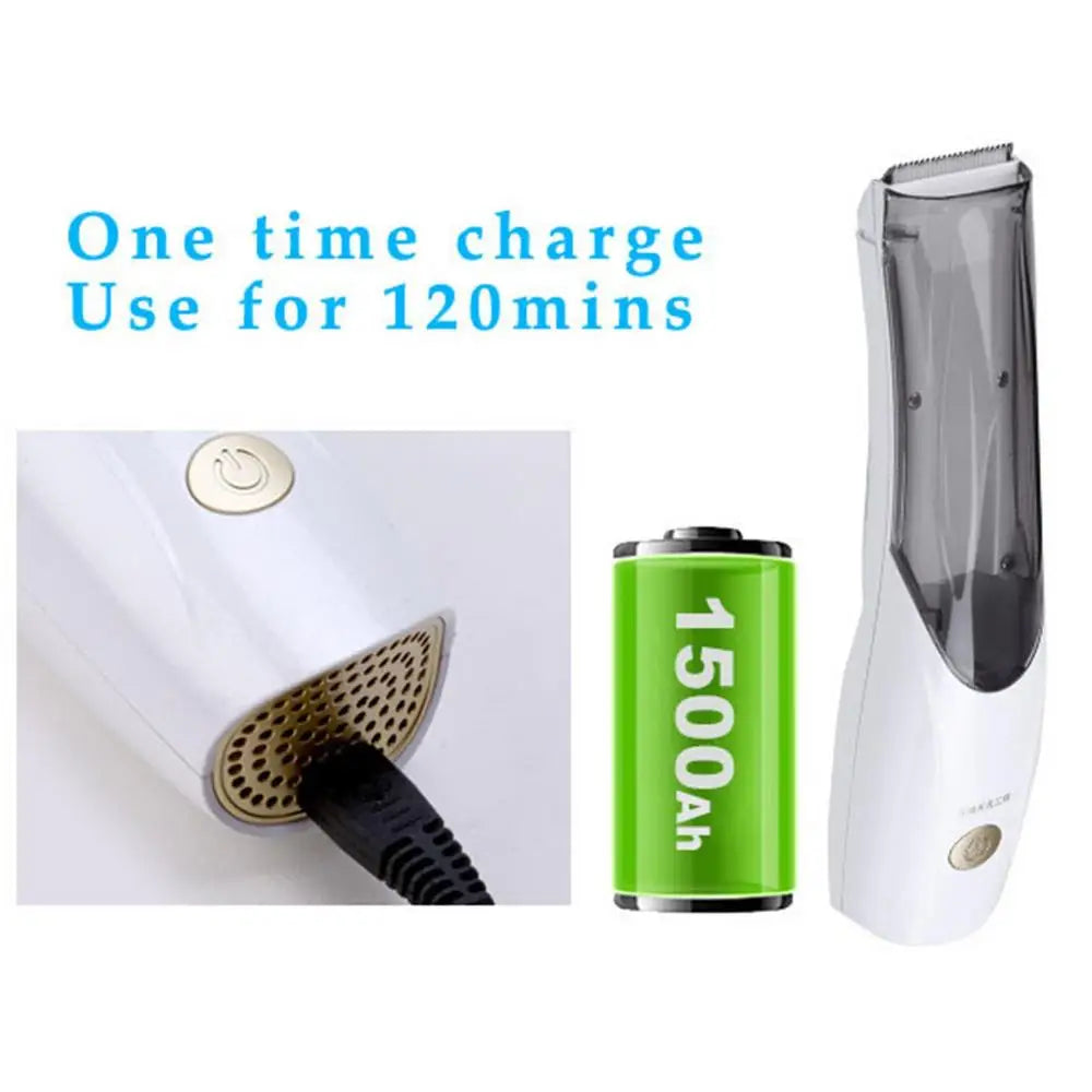 Dog Hair Shaver Clipper 3-speed Cordless, Suction USB Vacuum, Electric Trimmer Low Noise