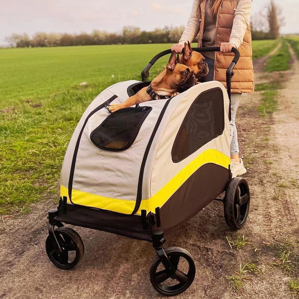 Dog Stroller 4 Wheel Foldable Cart Jogger Wagon