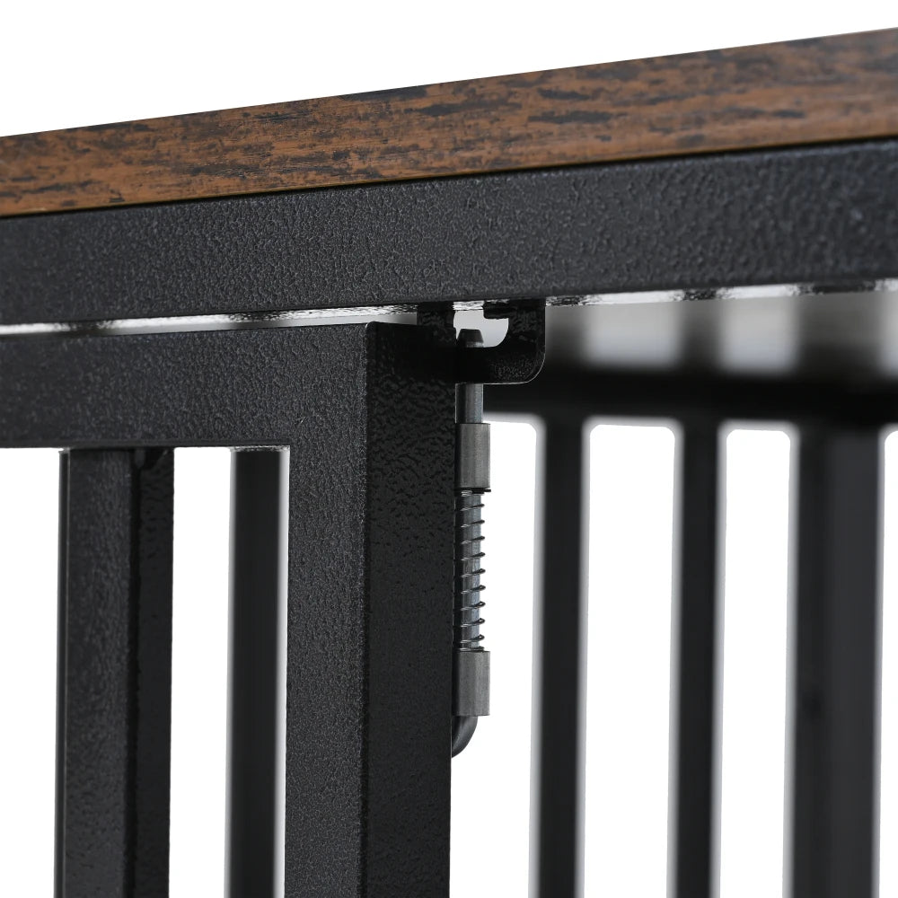 Heavy Duty Furniture Dog Crate for Large & Medium Dogs, 4 Lockable Wheels & 2 Locks, Kennel.