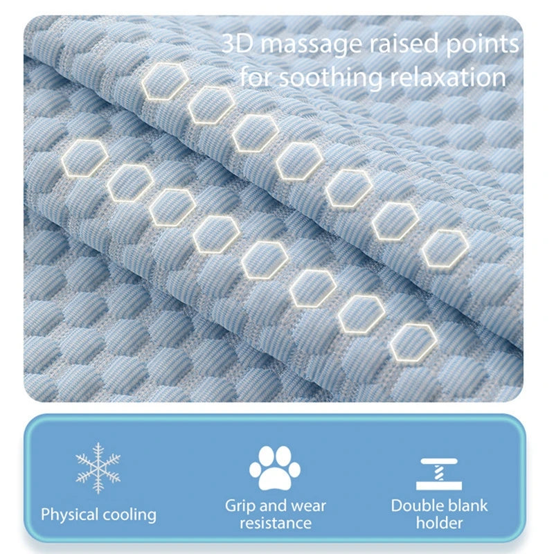 Summer Dog Cooling Mat, Cold Bed with Cool Ice Silk Moisture-proof Mattress