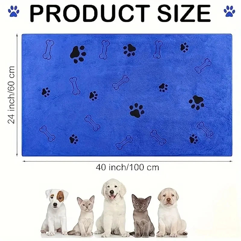 2pcs Soft Microfiber Dog Towels - Quick Dry, Absorbent, Bath & Grooming Towels