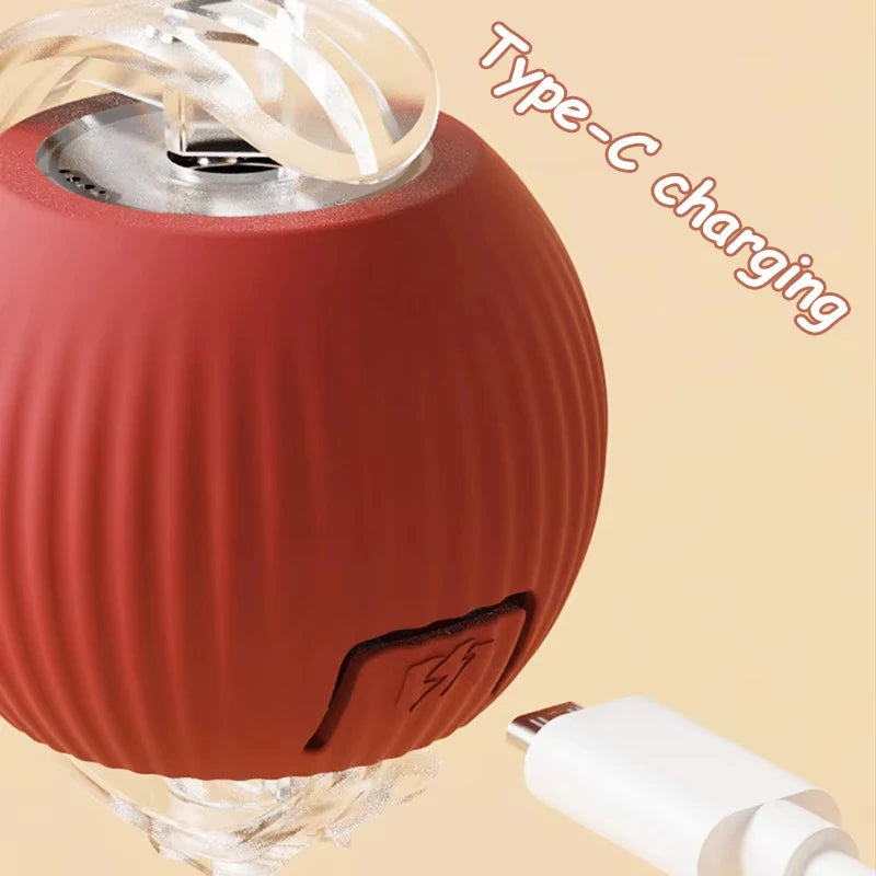 Automatic Rolling Ball. Rechargeable, Interactive Plush Dog Toy