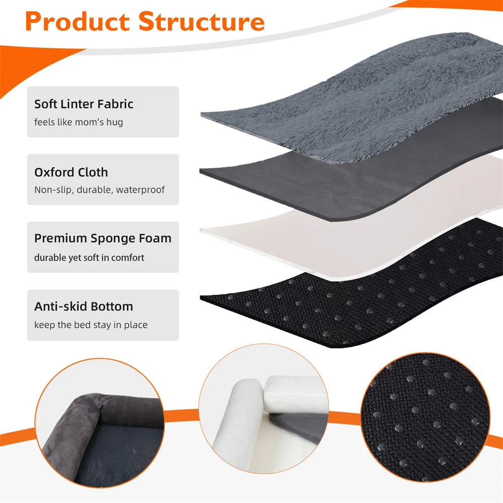 XXXL Large Calming Plush , Waterproof, Orthopedic Memory Foam Dog Bed