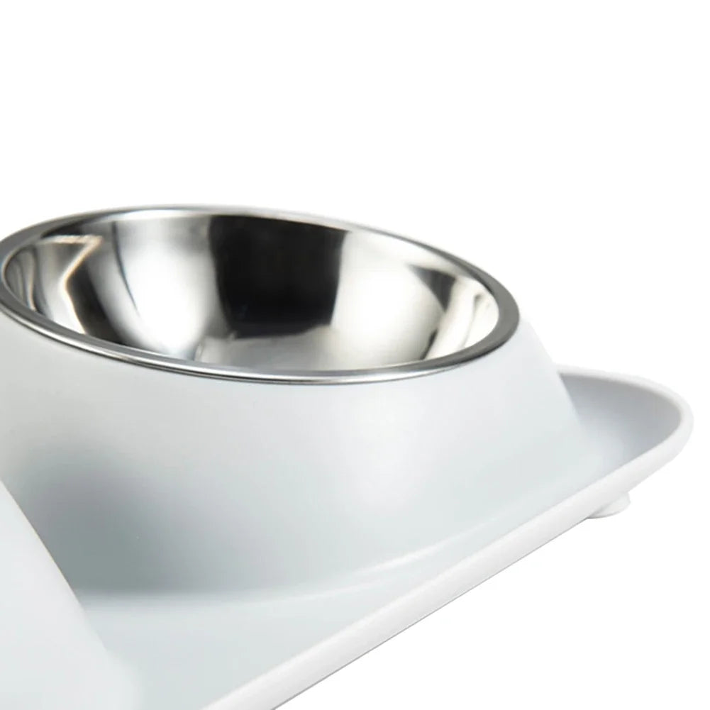 Non-slip Base Pet Water Feeder, Tilt Stainless Steel Dog Bowl