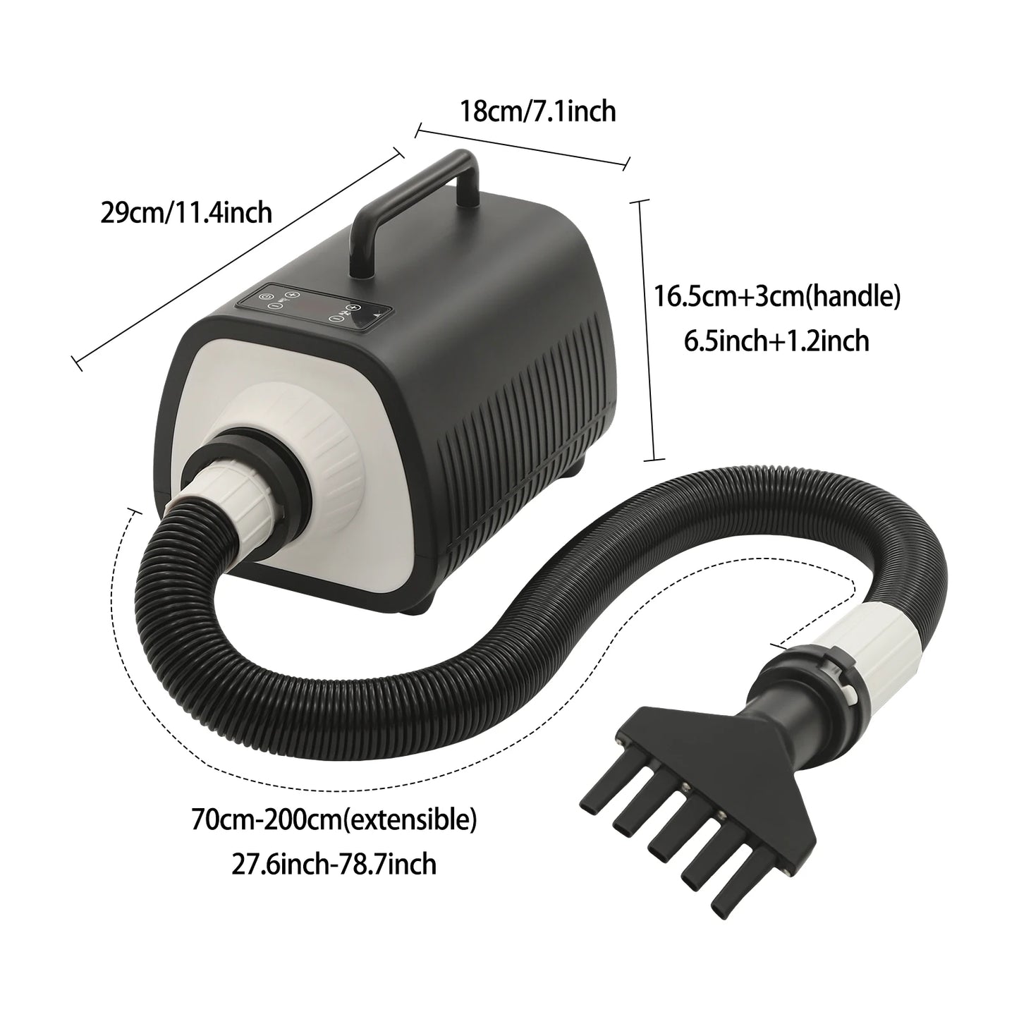 Professional Dog LED Display Hair Dryer Adjustable Temp & 9 Speed Settings, High-Speed Blower