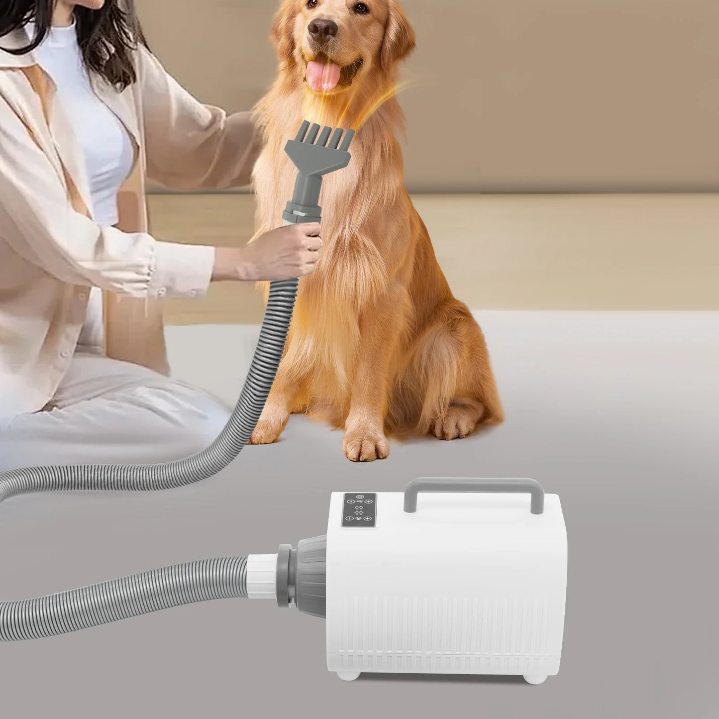 Professional Dog LED Display Hair Dryer Adjustable Temp & 9 Speed Settings, High-Speed Blower