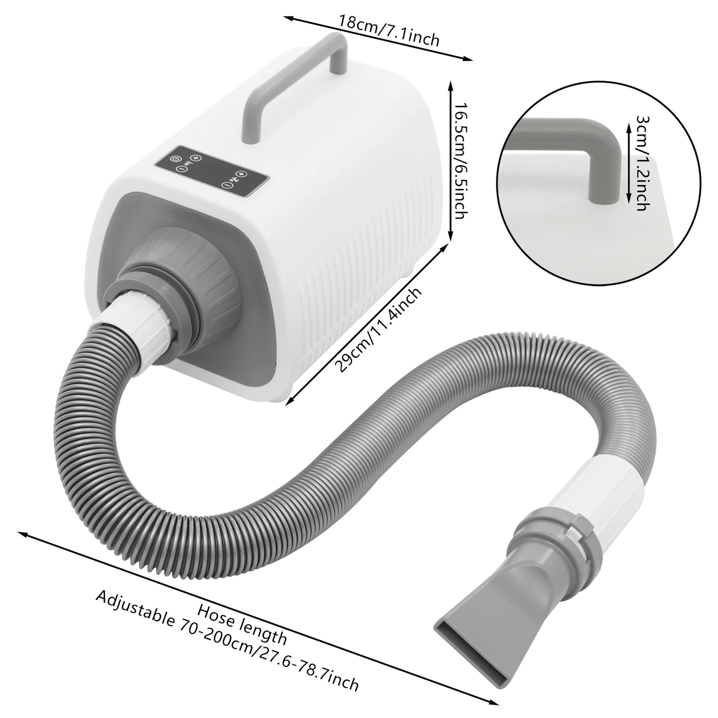 Professional Dog LED Display Hair Dryer Adjustable Temp & 9 Speed Settings, High-Speed Blower