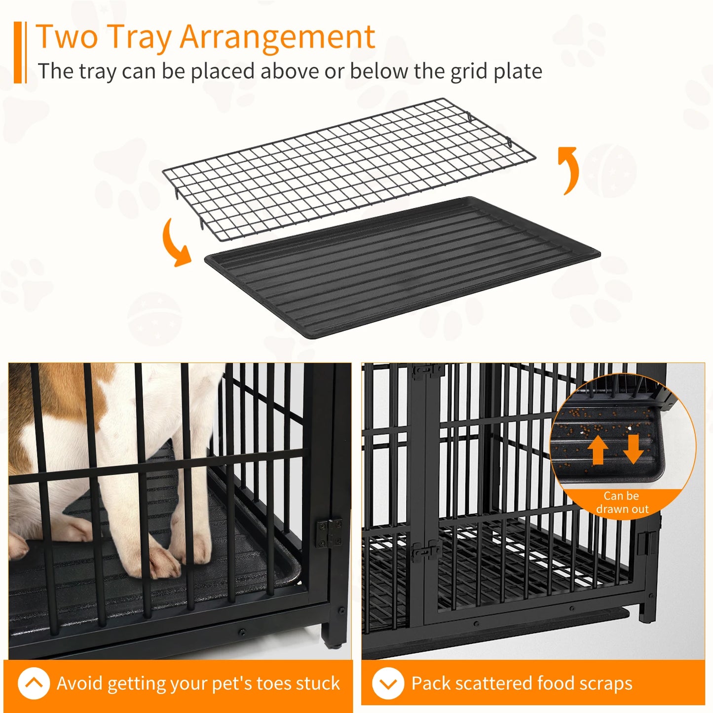 Extra Large Wooden End Side Table Large Dogs Kennel 3 Doors