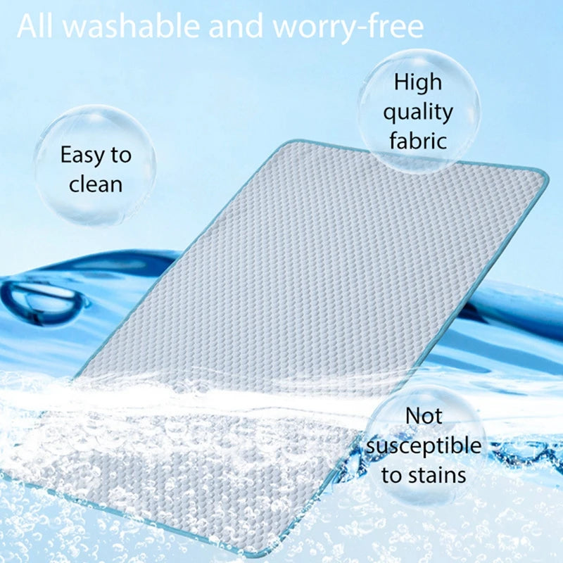 Summer Dog Cooling Mat, Cold Bed with Cool Ice Silk Moisture-proof Mattress