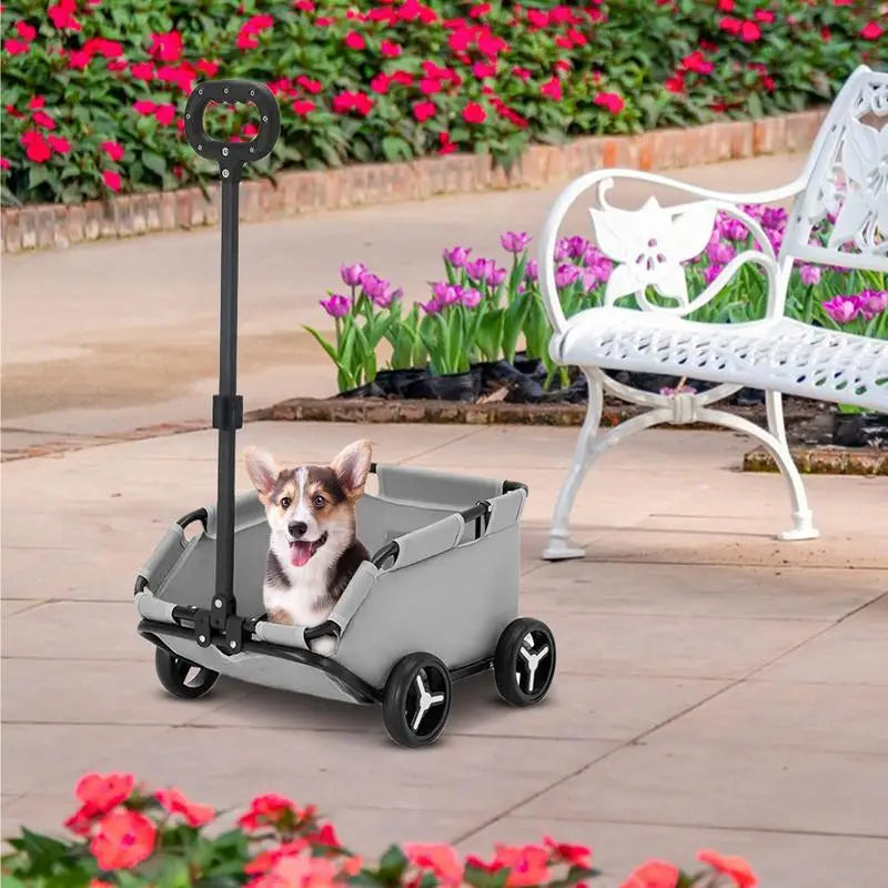 Dog Stroller/Carriage, 4 Wheels Lightweight Folding Cart