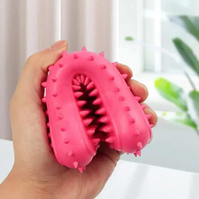 1PC Soft Rubber Bite-resistance Bone Shape Chew Toy for Small Dogs