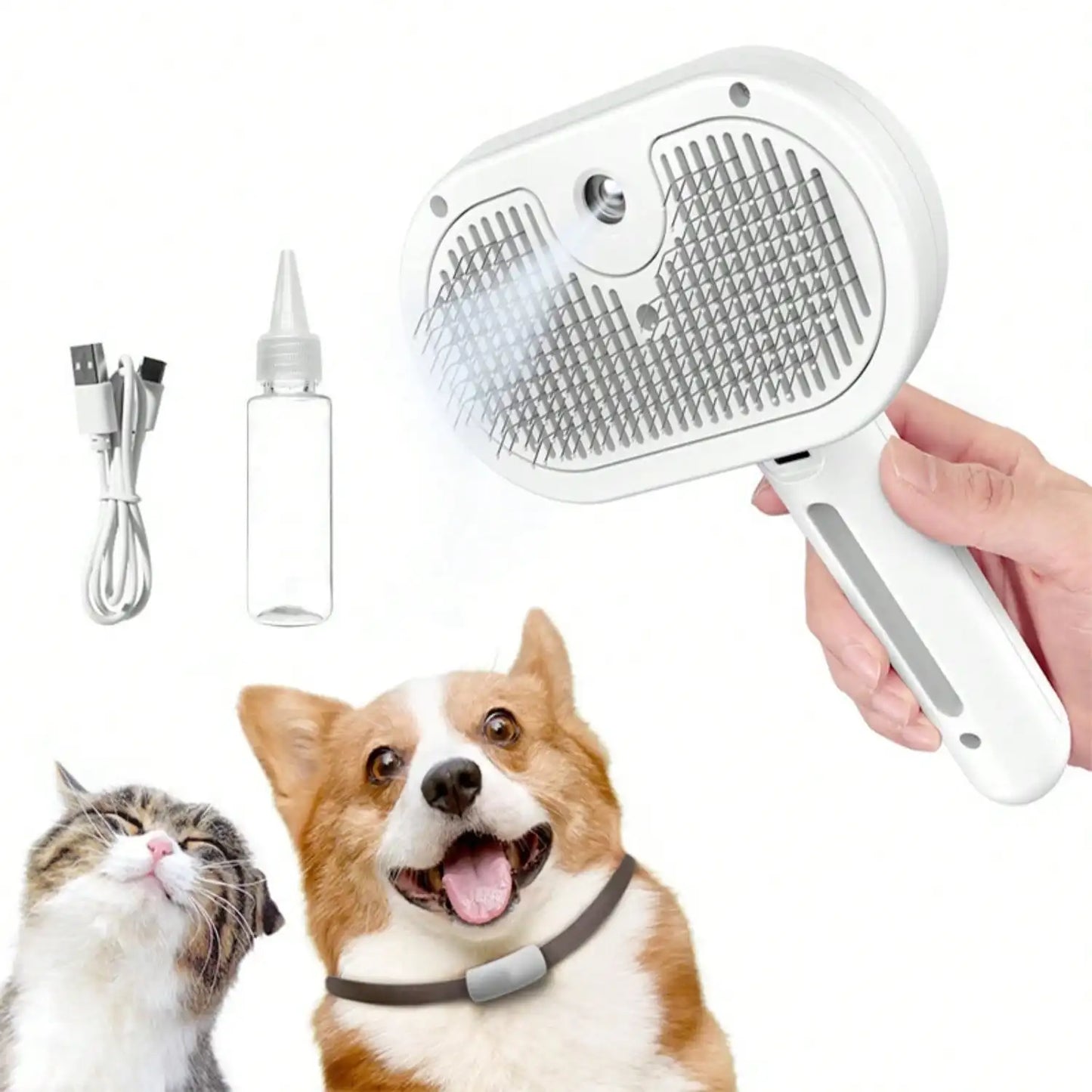 Dog Water Steam Brush, Spray, Hair Removal, Comb, Shedding, Grooming