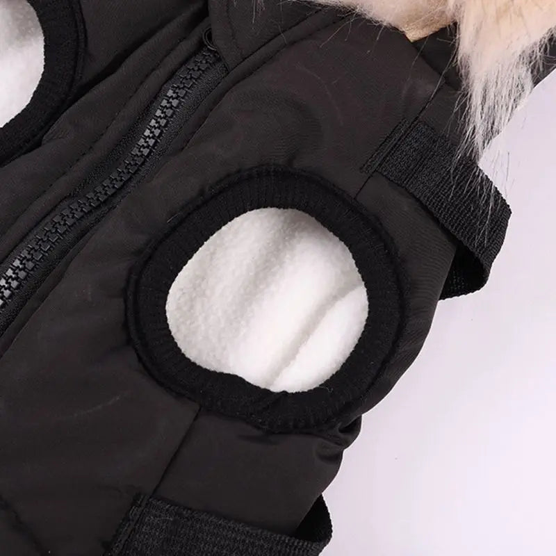 Waterproof, Hooded, Warm, Winter Dog Jacket With Harness