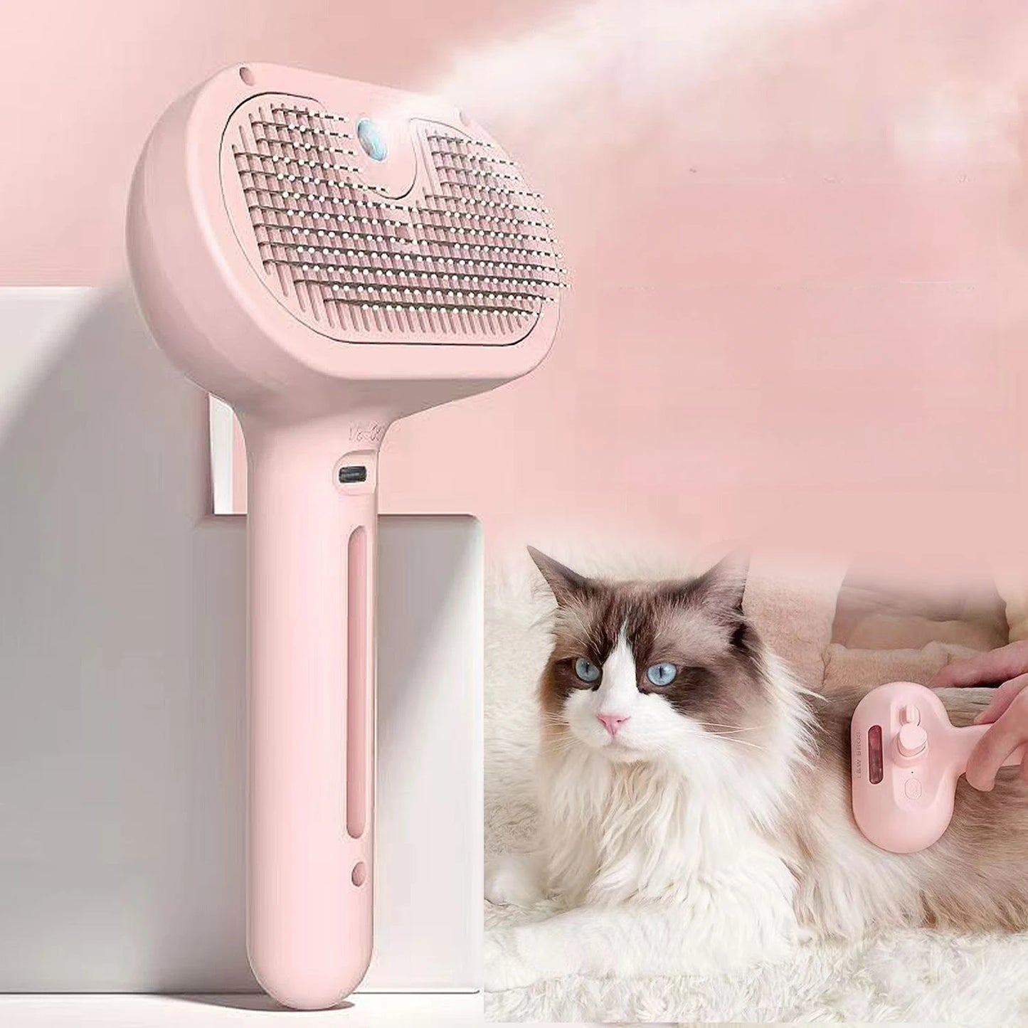Dog Water Steam Brush, Spray, Hair Removal, Comb, Shedding, Grooming