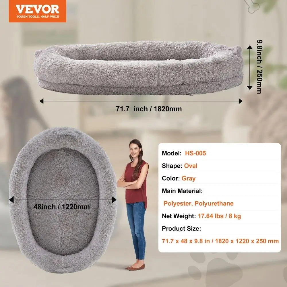 Extra Large Dog Bed. Human Size Washable Velvet Bean Bed