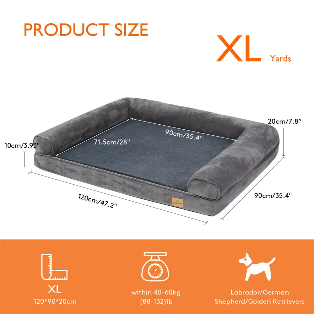XXXL Large Calming Plush , Waterproof, Orthopedic Memory Foam Dog Bed