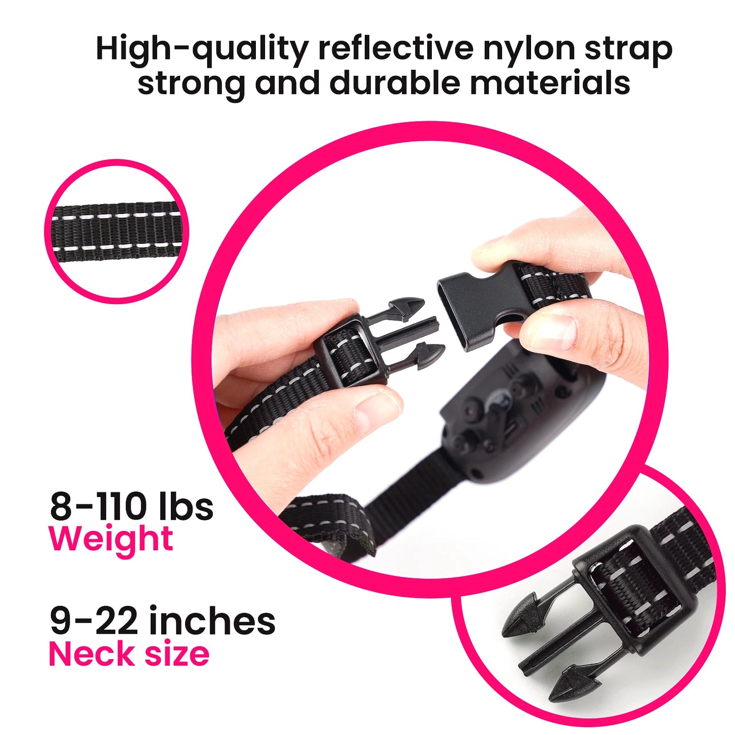 Rechargeable Anti Barking Training Dog Bark Collar, Sensitivity Intensity Beep Vibration