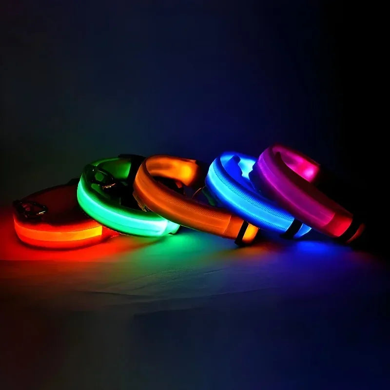 Flashing Glow In The Dark LED Dog Collar Nylon