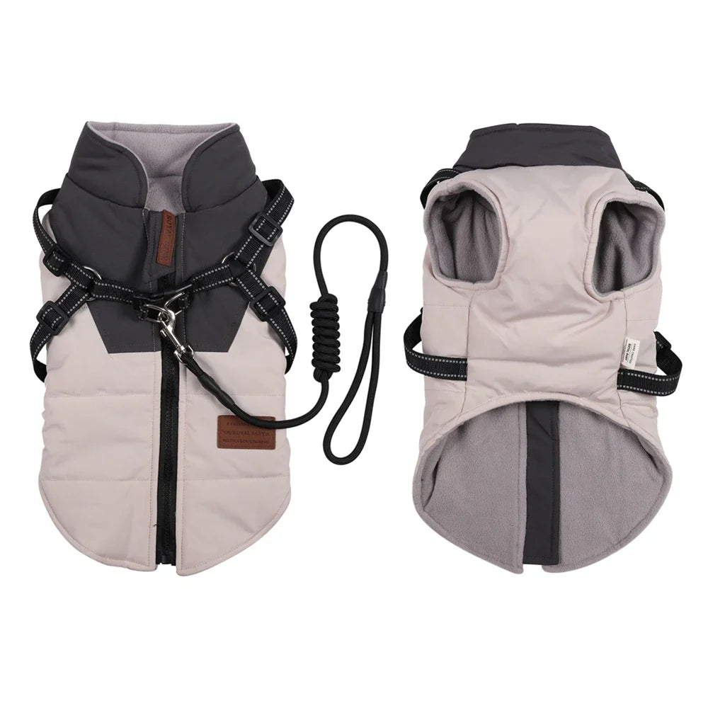 Winter Warm, Harness Dog Jacket/Vest and Leash Set