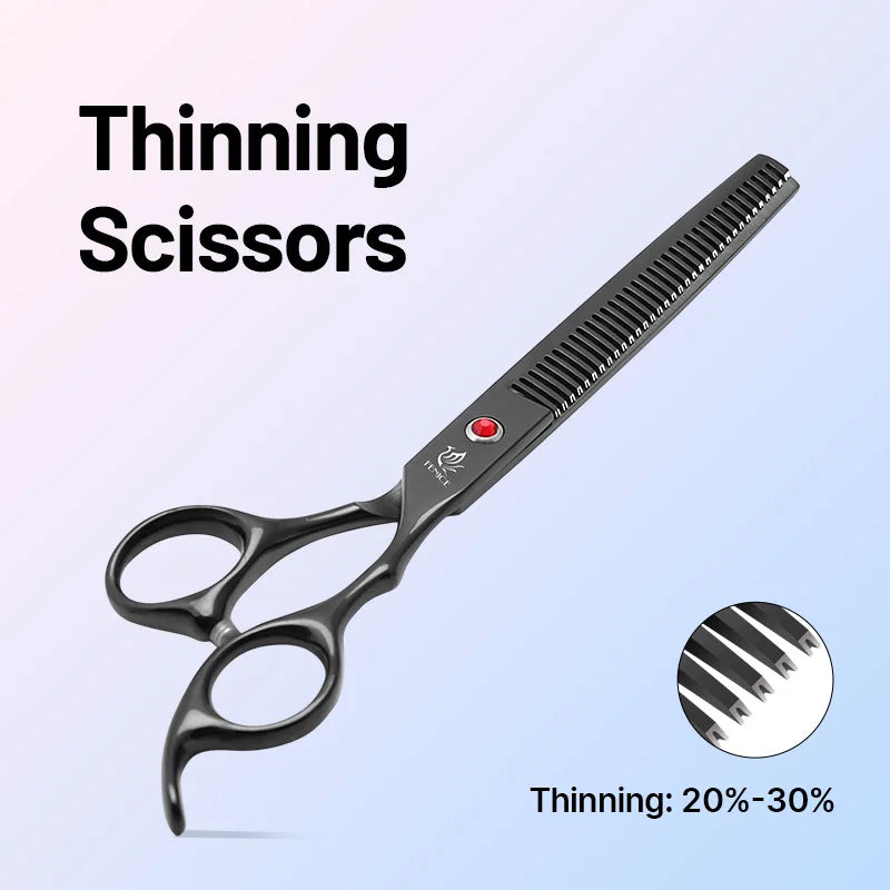 Dog grooming Scissors Shears /Home use, steel rainbow/black set