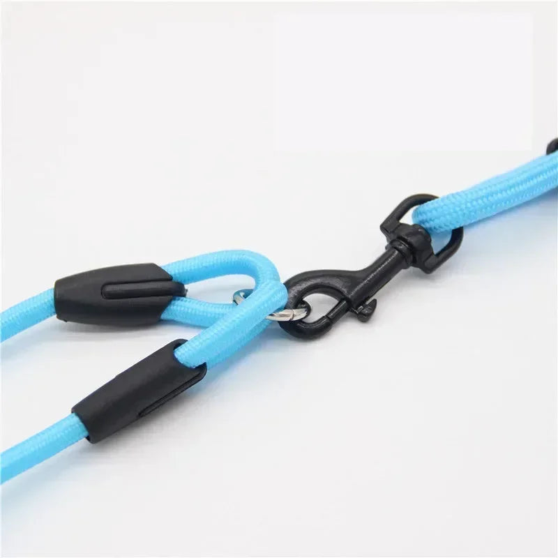 Double Leash, Small Dogs for Leash, 2 Ways Pet Nylon Dogs Lead Double Twin Coupler Stuff Black