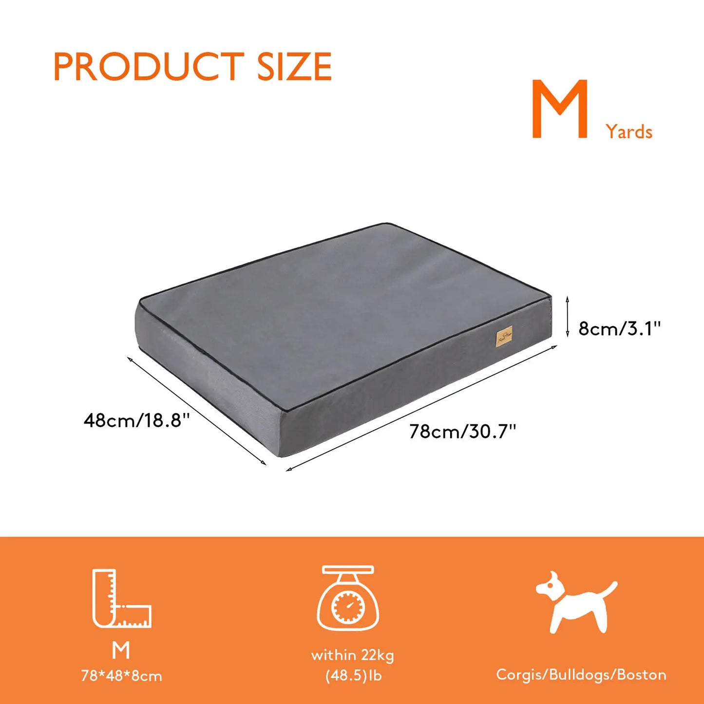 M L XL 2XL Jumbo, Orthopedic, Memory Foam, Dog Bed Crate Mattess, Waterproof Washable Cover