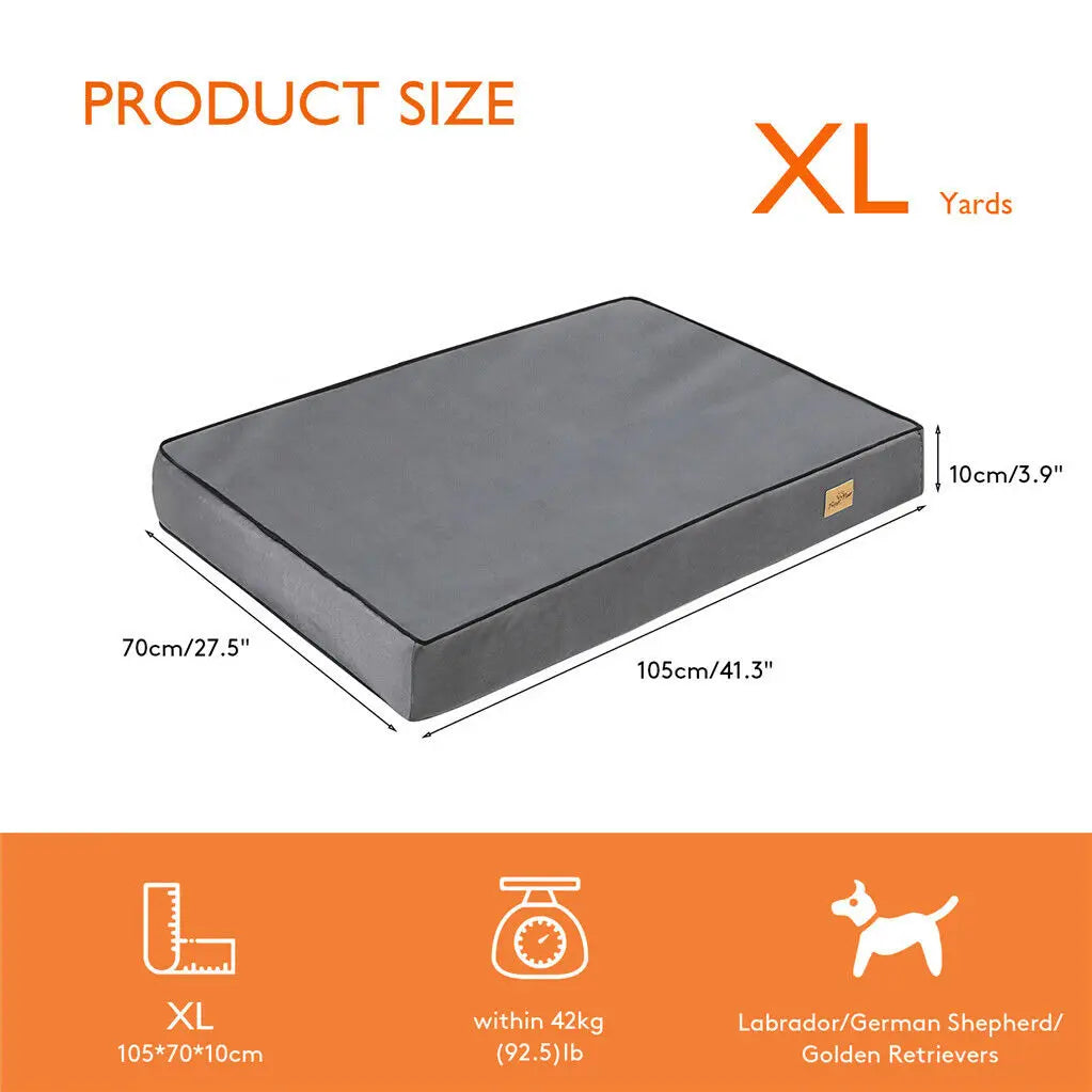 M L XL 2XL Jumbo, Orthopedic, Memory Foam, Dog Bed Crate Mattess, Waterproof Washable Cover