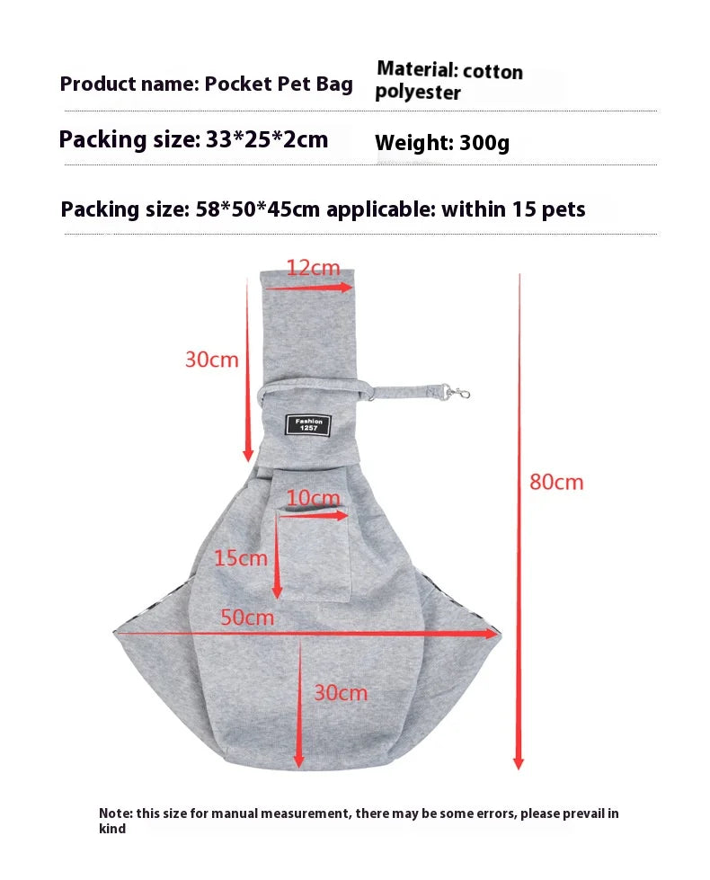 Crossbody large breathable dog folding pet bag