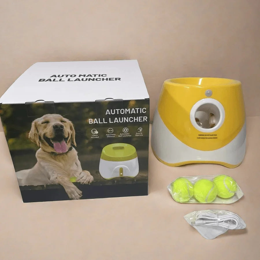 Fun Interactive Dog Launcher, Automatic Chase Toy Tennis Throwing Rechargable Catapult USB Charging