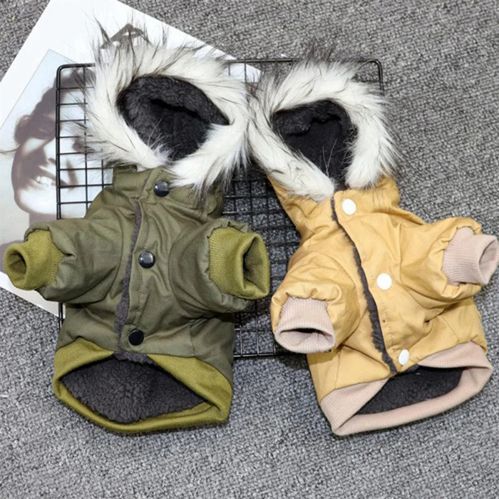 Jacket With Harness, Winter Heavy Windproof, Hiking Dog Warm Jacket