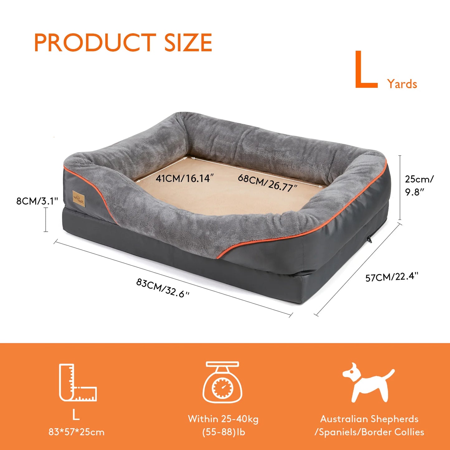 Large Dog Bed Waterproof, Soft. Comfortable. Anti Allergy. Warm Fleece. Removable Washable Cover