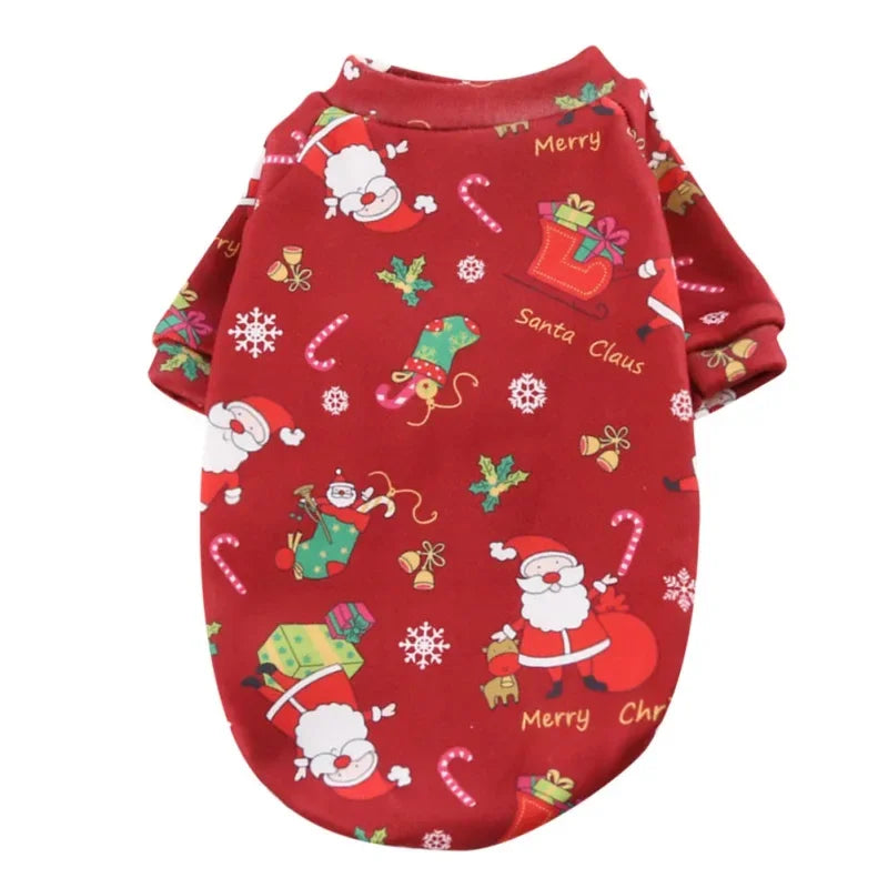 Holiday Warm Lining  Sweatshirt, Soft Breathable, Pullover Dog Clothes