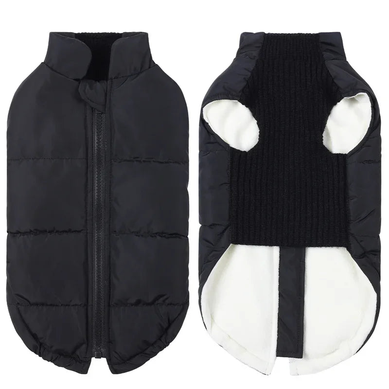 Winter, Warm, Windproof, Dog Cotton Coat Back Zipper