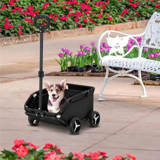 Dog Stroller/Carriage, 4 Wheels Lightweight Folding Cart