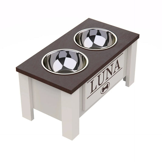 Elevated-Raised Stand Dog Bowl, Internal Storage, Double Stainless Steel Dish