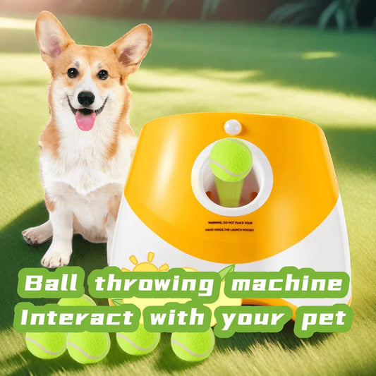 Fun Interactive Dog Launcher, Automatic Chase Toy Tennis Throwing Rechargable Catapult USB Charging